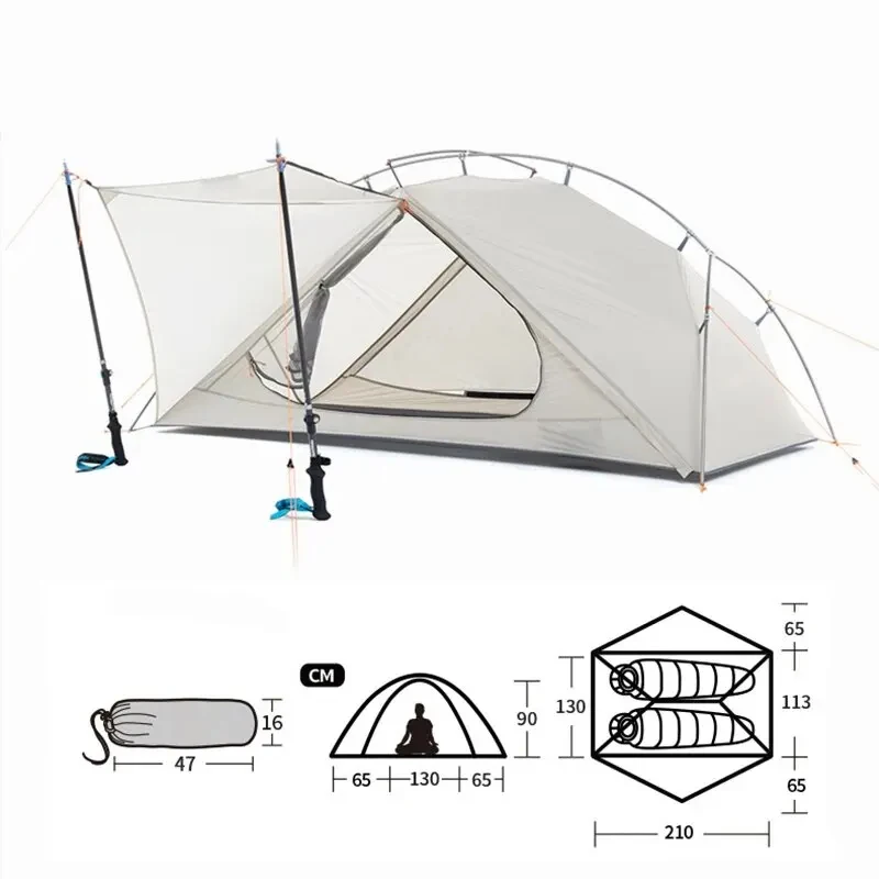 Waterproof Hiking & Beach Camping Tent with Portable Carry Bag Ultralight 1-2 Person Trekking Tent