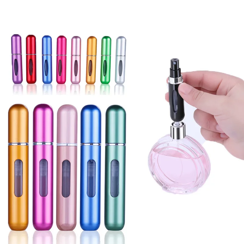 8/5ml Perfume Atomizer Portable Liquid Container For Cosmetics Traveling Mini Aluminum Spray Alcochol Empty Refillable Bottle