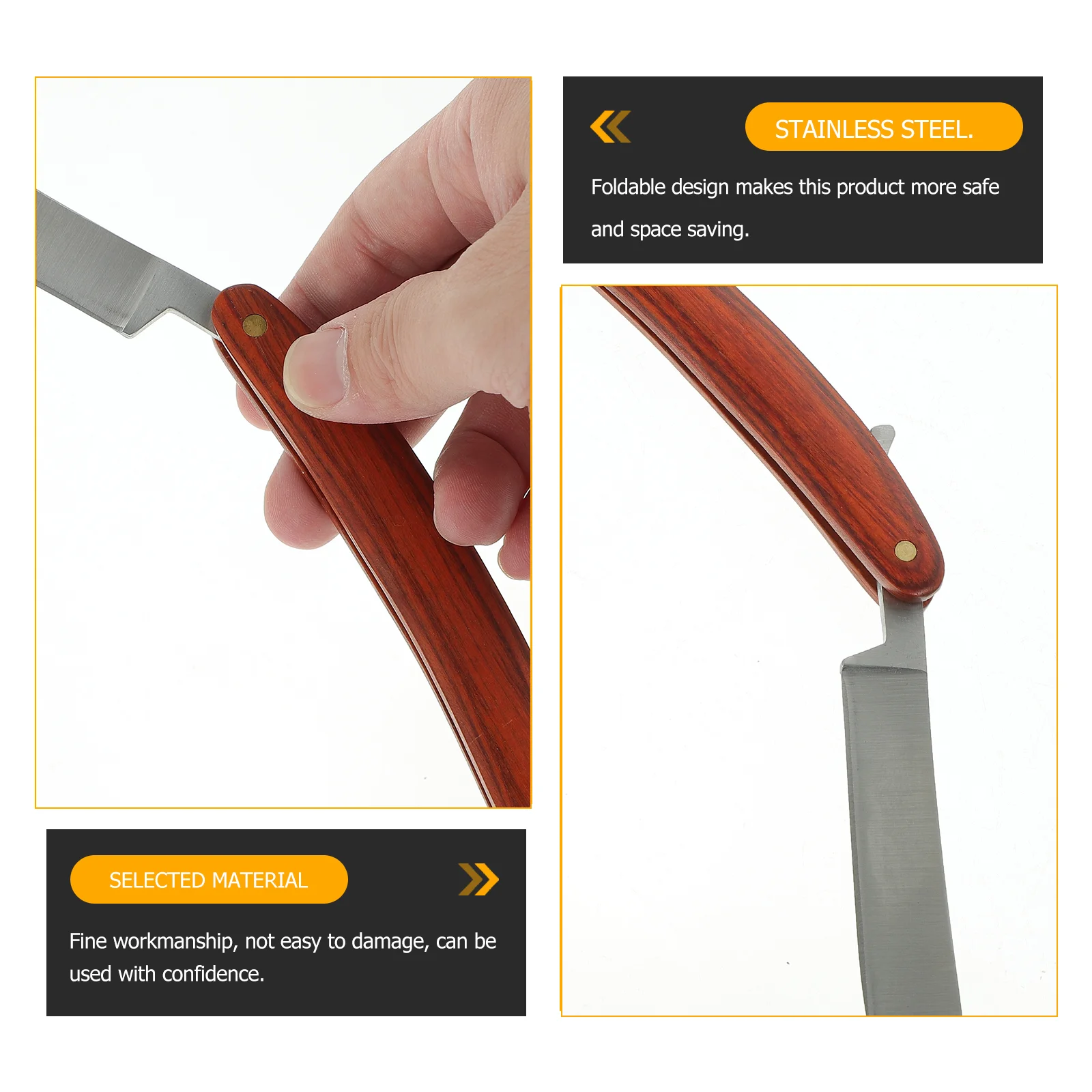 Holzgriff gerade Friseur Rasiermesser manuelle Bart Rasier werkzeug für Männer zufälligen Stil