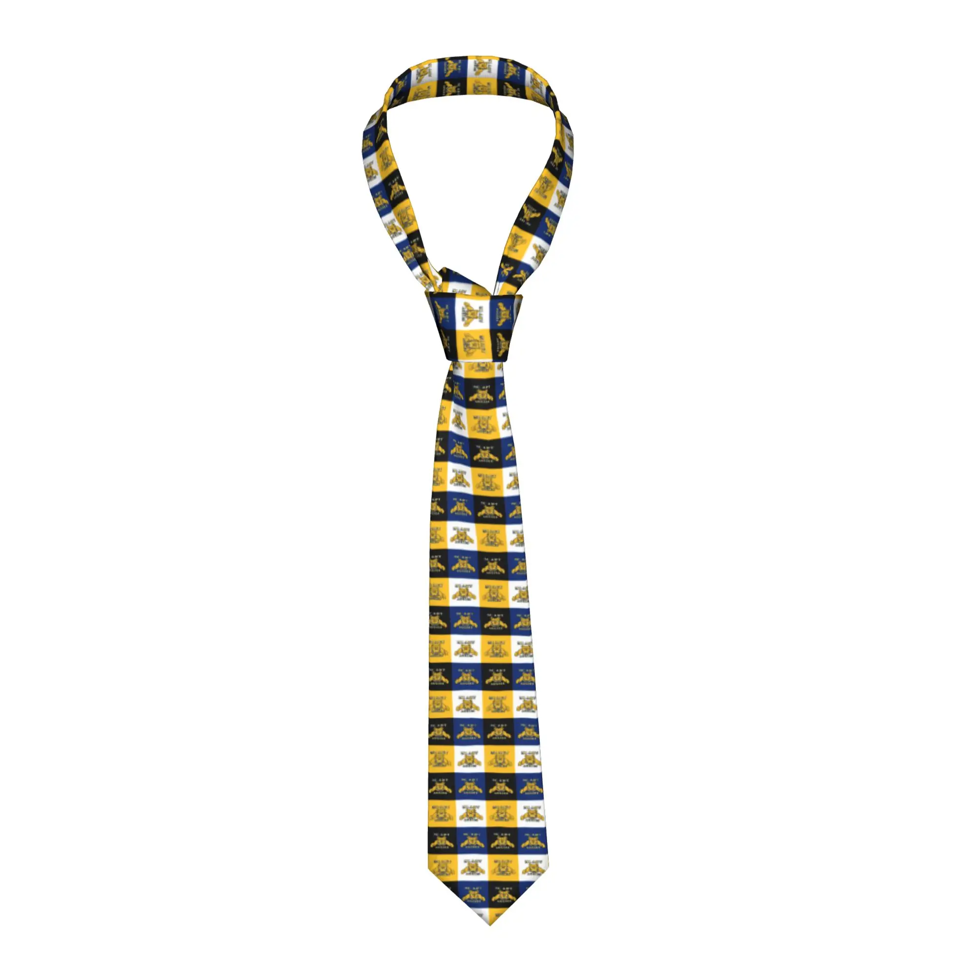 NC A&T HBCU Fraternity Aggies Neck Tie for Men Fashion Checkered Plaid North Carolina A&T State University Silk Wedding Neckties