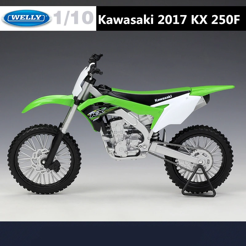 Welly 1:10 Kawasaki 2017 KX 250F Alloy Motorcycle Model High Simulation Diecast Metal Motorcycle Model Collection Children Gifts