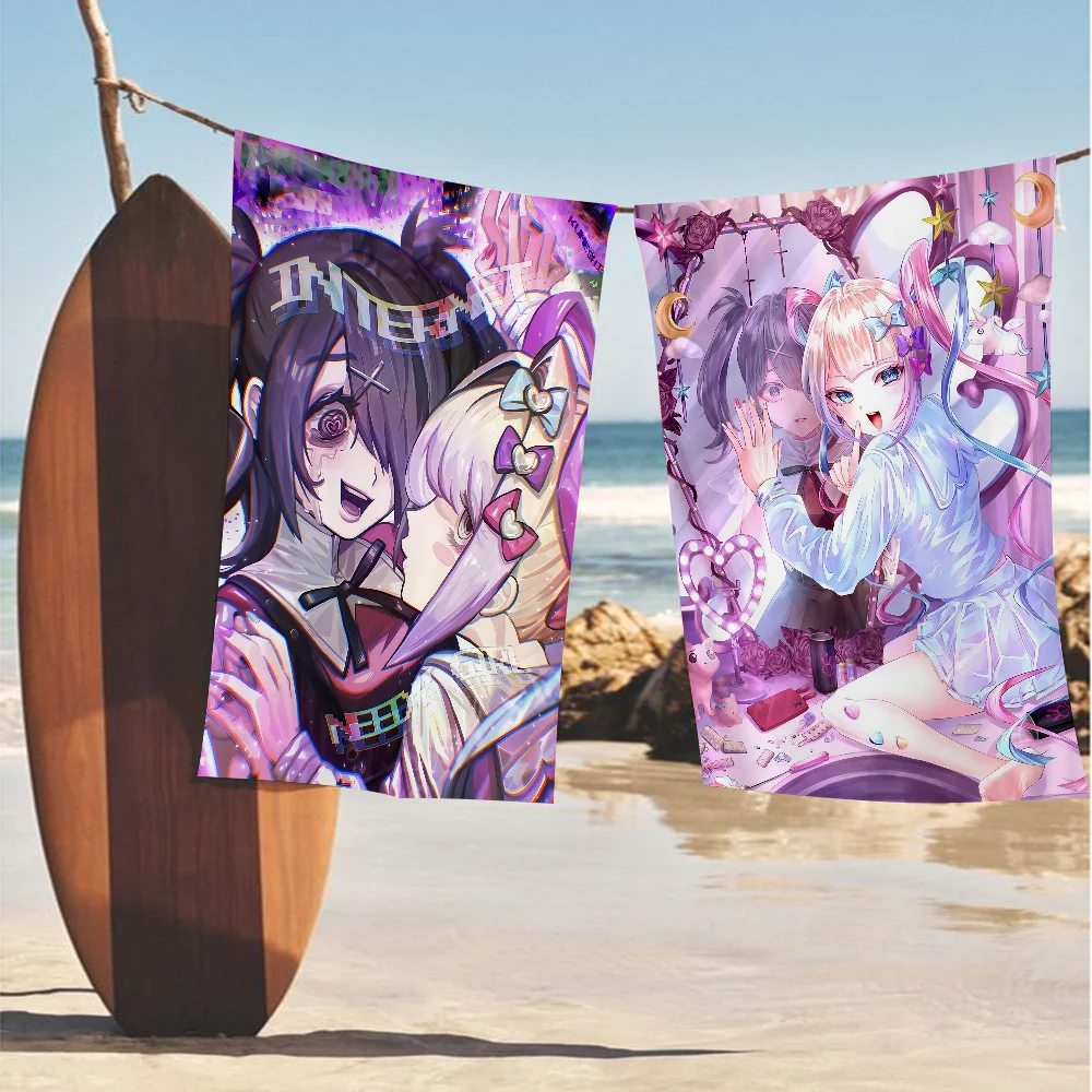 Game Needy Girl Overdose Cartoon Beach Towel Cute Kawaii Room Decor Bath Girls Children Hand Towels For Bathroom Shower