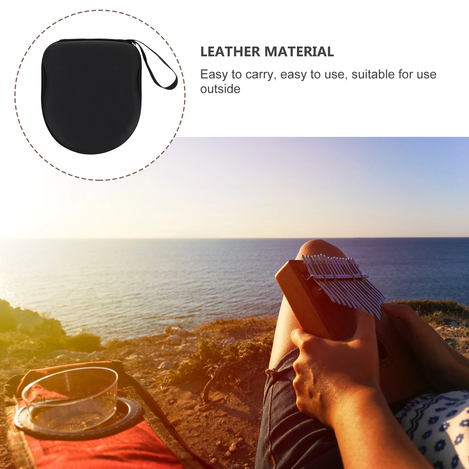 

Waterproof Kalimba Bag Black Eva Portable Thumb Piano Storage Case Shockproof Anti-Impact Zipper Design Musical Instrument Pouch