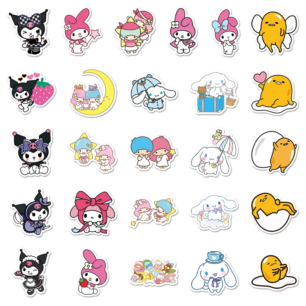 10/30/51pcs Cute Sanrio Kuromi Pochacco Stickers Kawaii Cartoon My Melody Pompom Purin Decals Luggage Phone Notebook Sticker Toy - view 6