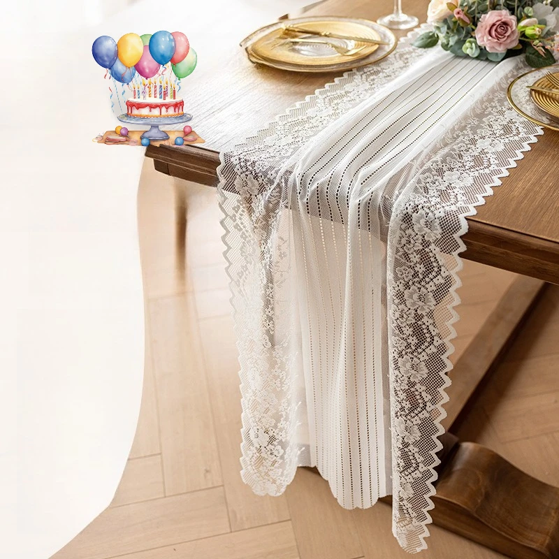French Lace Embroidered Tablecloth, Home Coffee Table Cover, Outdoor Wedding Circular Table Tablecloth, High Aesthetic Value.