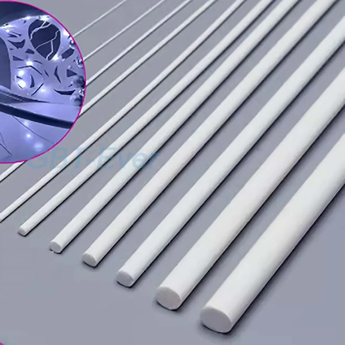 1/5/10/20/50Pcs 3/4/5/6/8/10mm ABS Round Solid Bar Length 250/500mm Plastic White Rod DIY House Sand Table Model Building Making