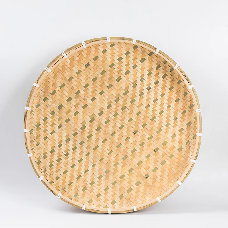 Handmade Bamboo Household Ornament, Bamboo, EC Friendly, Sieve Basket, Non-hole Drying Tea, Round Plaster, Dustpan