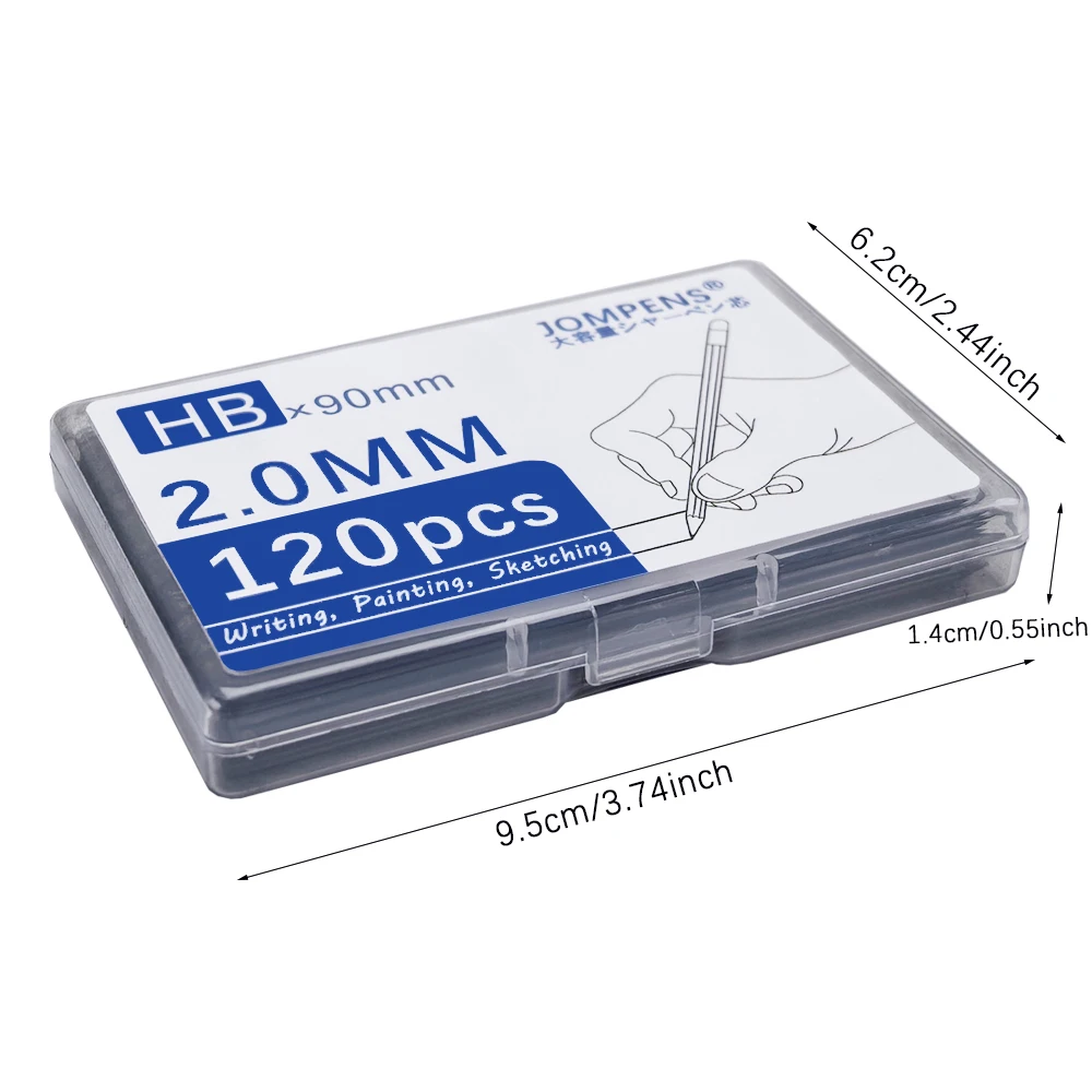 2B/HB 0.5 0.7 0.9 1.3 2.0mm Large Capacity Boxed Packaging Mechanical Pencil Lead for Drawing Writing Stationery Supplies