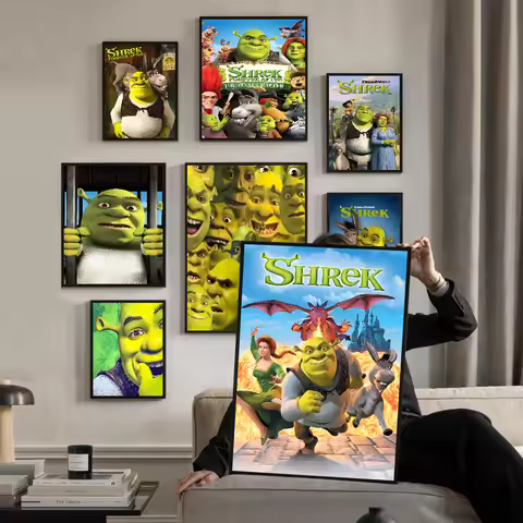 Cartoon Funny S-Shrek Classic Vintage Posters Vintage Room Home Bar Cafe Decor Nordic Home Decor