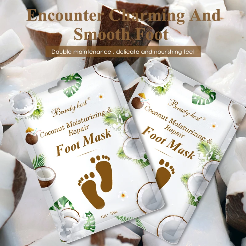 20 Pairs Coconut Moisturizing Foot Mask Nourishing Peeling Tea Tree Mint Exfoliating Foot Skin Care Socks Feet Mask