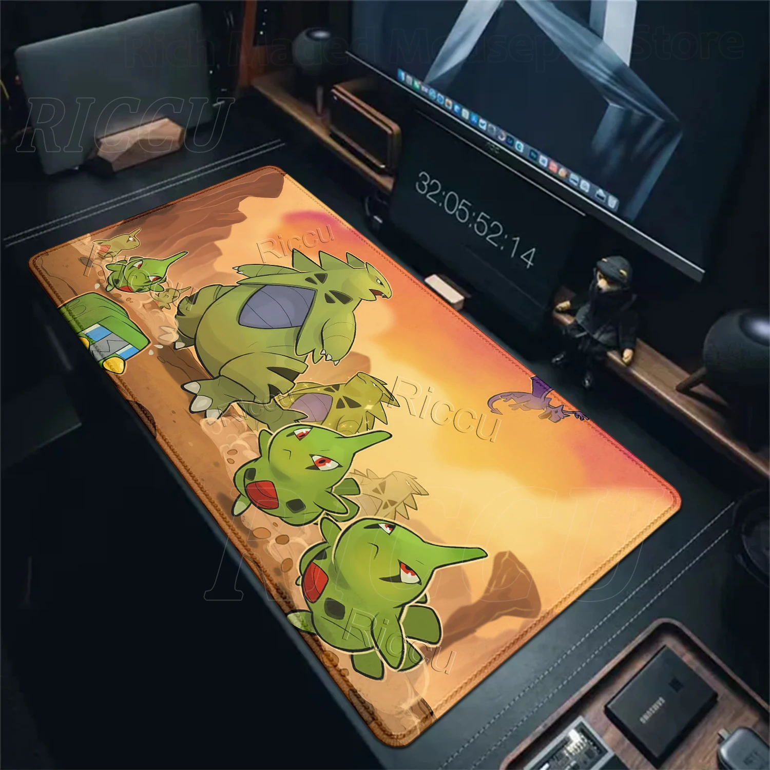 Extended Pokemon Tyranitar Mouse Pads Gamer Office PC Keyboard Playmat Gaming Rubber Base Mousepad Desk Accessories Nonslip Mats