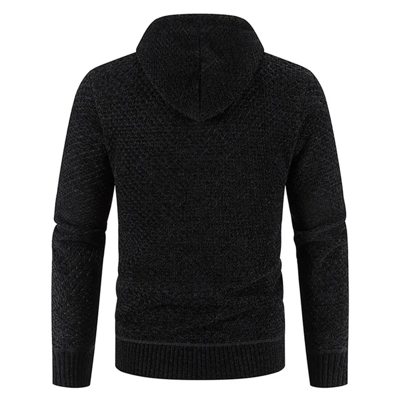 High Quality Winter Men Cardigan Sweater Thick Warm Hooded Casual Sweatercoat Mens Solid Zipper Knitted Cardigan Sweaters Men