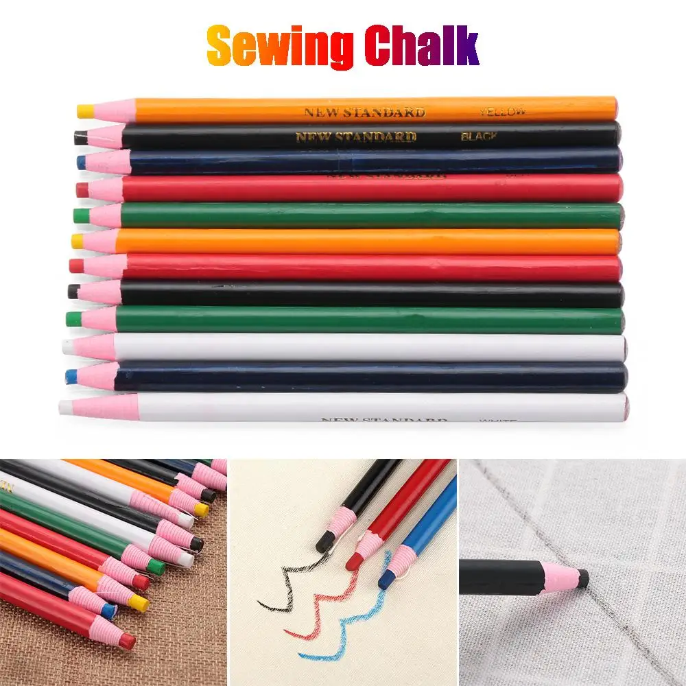 

12PCS Fabric Erasable Sewing Accessories Dressmaker Supplies Marker Pen Tailor Chalk Garment Pencil