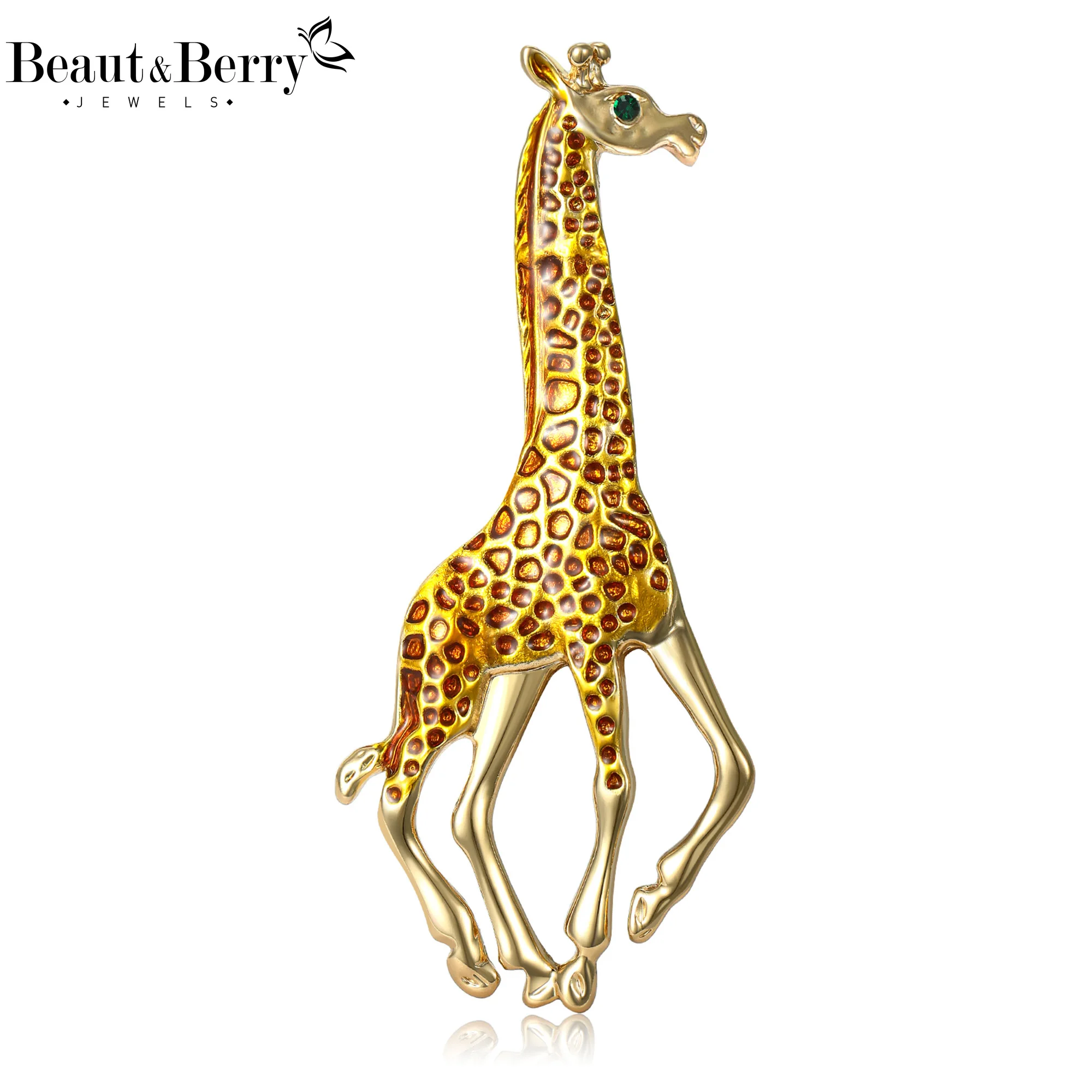 

Beaut&Berry Trendy Enamel Giraffe Brooches for Women Unisex Animal Pins Casual Party Jewelry Accessories Gifts Decoration