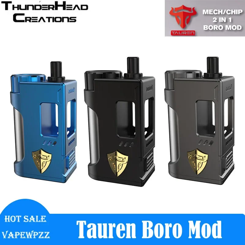 Original ThunderHead Creations Tauren Boro Mod X chip & Mech 2-In-1 Box Mod Kit Mechanical Mod Electronic Cigarettes Vaporizer