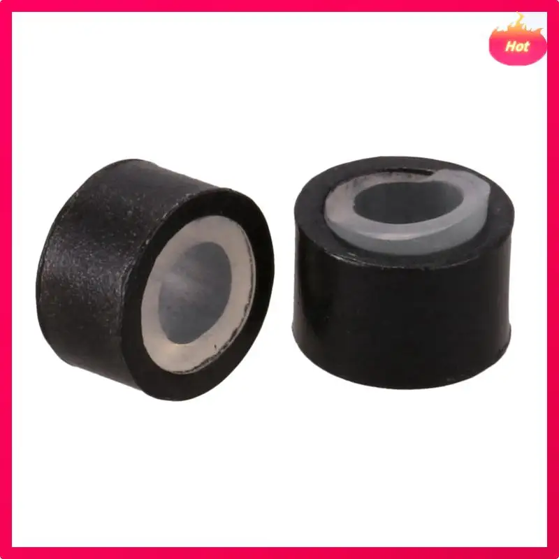 AD-2000 قطعة أسود 5 مللي متر حلقات صغيرة مبطنة بالسيليكون خرز لتركيب وصلات الشعر والريش