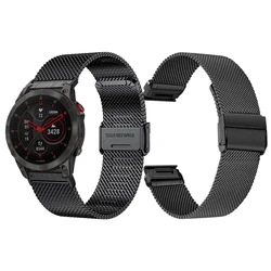 22mm 26mm QuickFit Milanese Metal Strap For Garmin EPIX GEN2 Fenix7 7X Solar/6X 6XPro 5XPlus Forerunner 955 Enduro 2 Watchband