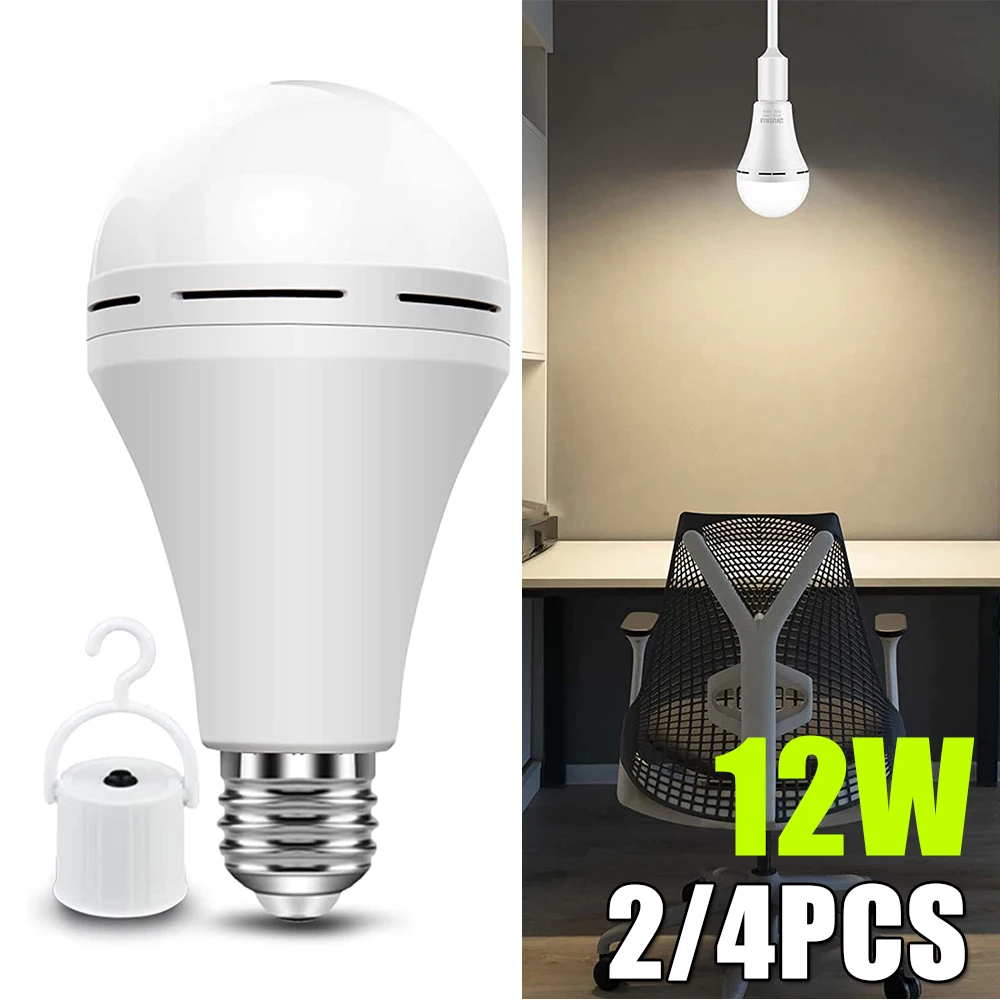 

12W LED Emergency Light Bulb Multi-purpose Power Outage Emergency Light Bulb Portable Handheld Rechargeable Light Bulb