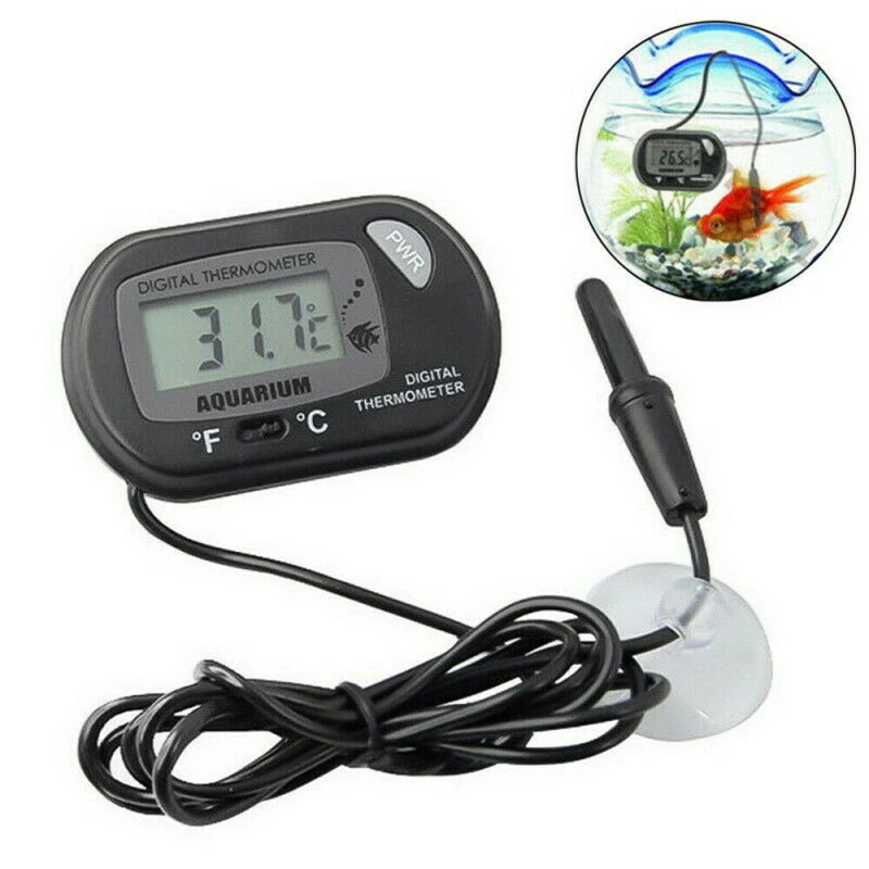 1~10pcs LCD Digital Aquarium Thermometer Fish Tank Thermometer With Water-Resistant Sensor Probe And Suction Cup For Reptile