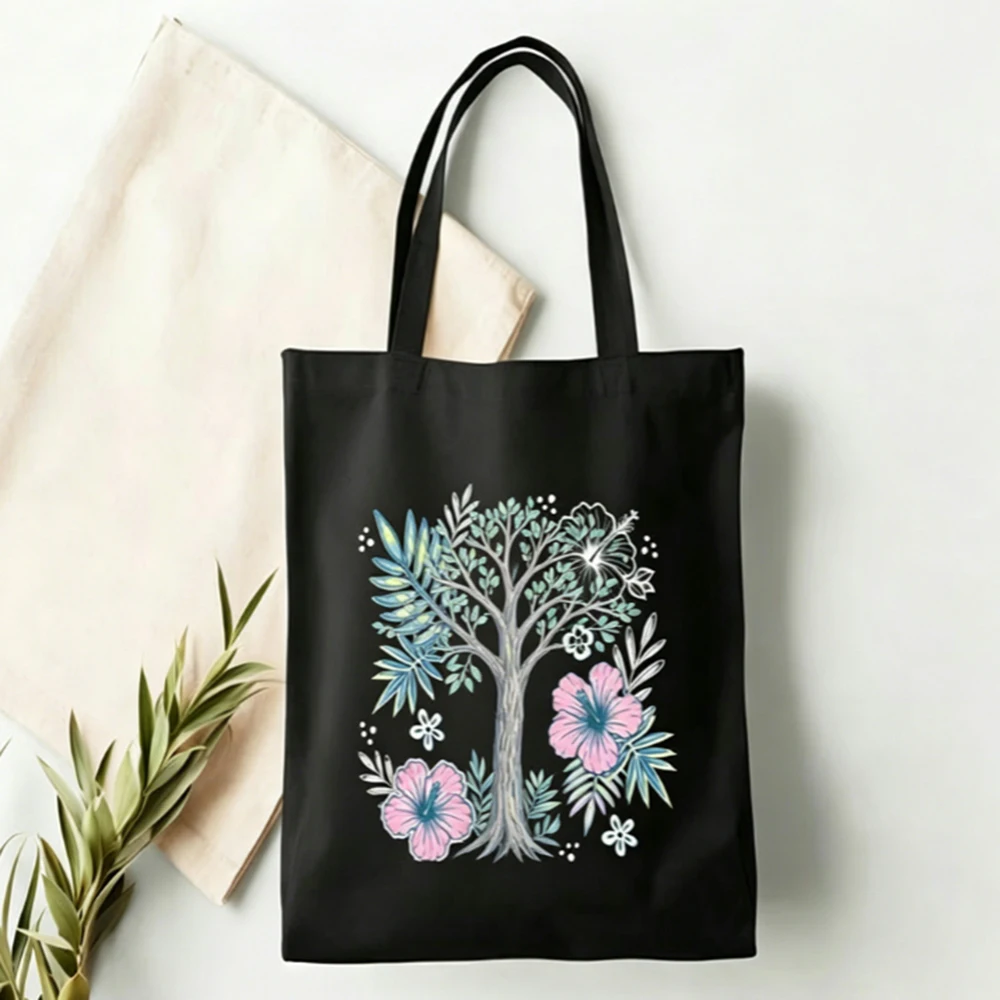 

Personalized Custom Tote Bag Natural Style Pattern Printed Canvas Bag Reusable Storage Travel Handbag Creative Gift Women Men