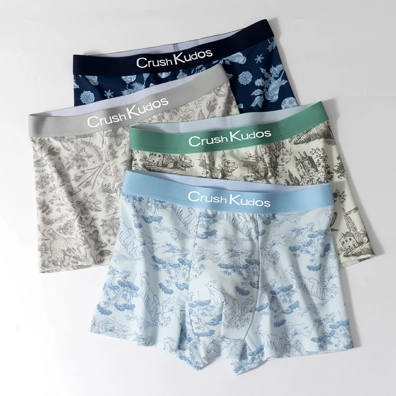 

100%Cotton Men's Underwear, Breathable Comfy 7A Antibacterial Stretchy Boxer Trunks, Sexy Underpants, Men's Trendy Boxer Panties