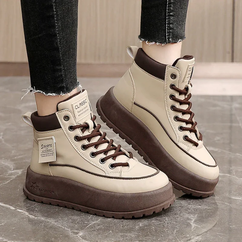 Autumn Boots for Women Casual Sports Thick Sole High Sneakers Woman Comfort Round Toe Ankle Boot Footwear Designer Shoes Botines