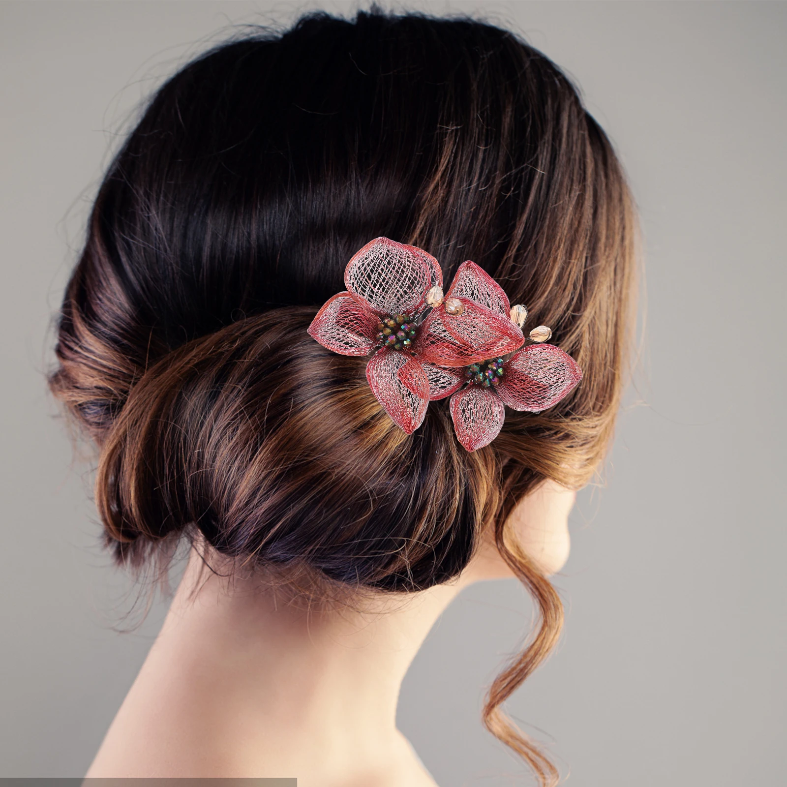 

2Pcs Double Butterfly Water Crystal Hair Barrette Elegant Hair Clip Spring Hair Clip for Women