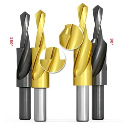 M3-M12 90/180 Degree Two-Stage Twist Step Drill Countersink Chamfer Deburring Drill Bit For Stainless Steel Metalworking