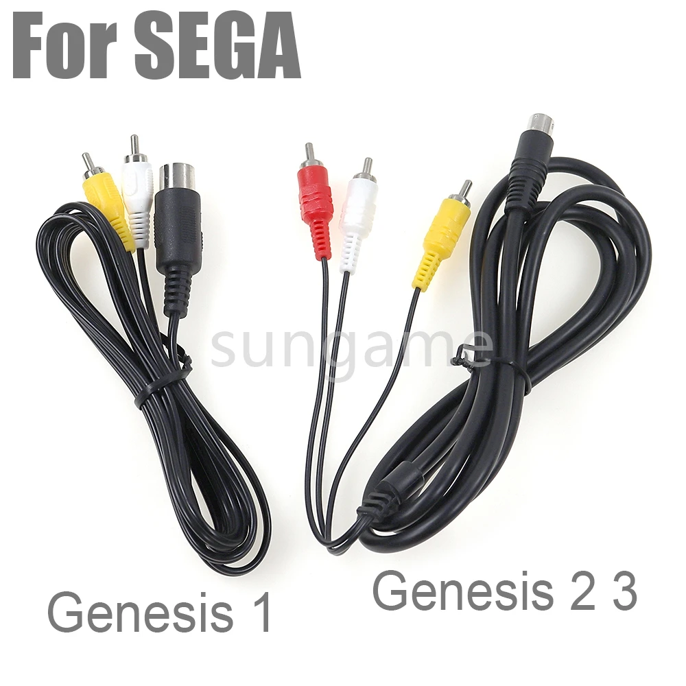 1pc Audio Video AV Cable for Sega Genesis 1 2 3 Game A/V Connection Adapter Cord Wire For SEGA Genesis I/II/III Game