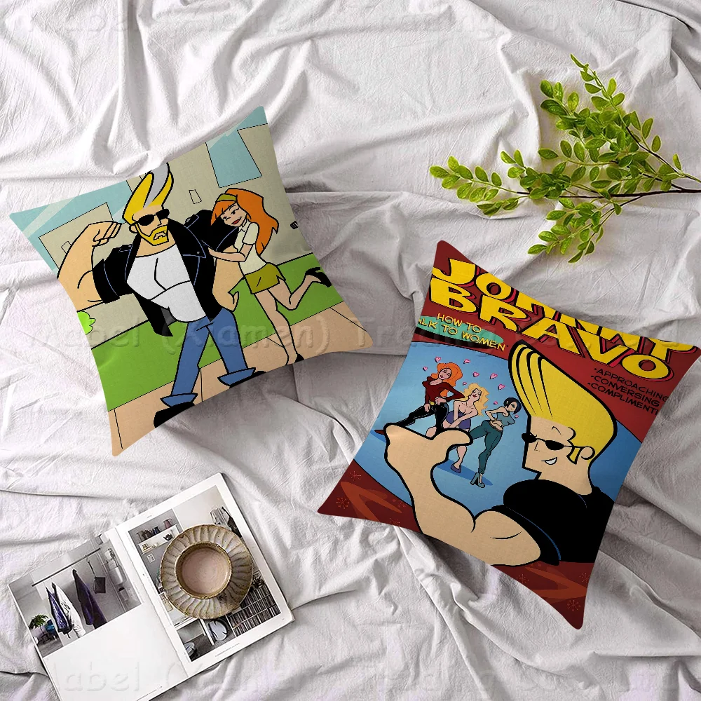 J-Johnny Bravo Cartoon Cushion Cover Decorative Pillow Sofa Home Decor Case Pillow Cases