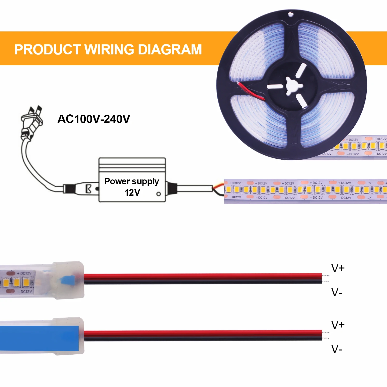 Tira de Luces LED Flexible para el hogar, cinta de diodo de 5M, 1200LED, 2835 Led, 12V, 24V, 240LED/m, resistente al agua IP30, IP65, IP67