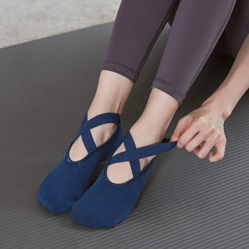 Poignées de yoga coordonnantes pour femmes et chaussettes pour sangles, chaussettes en coton bandage, idéales pour le pilates, la danse de ballet Pure Barre, l'entraînement pieds nus