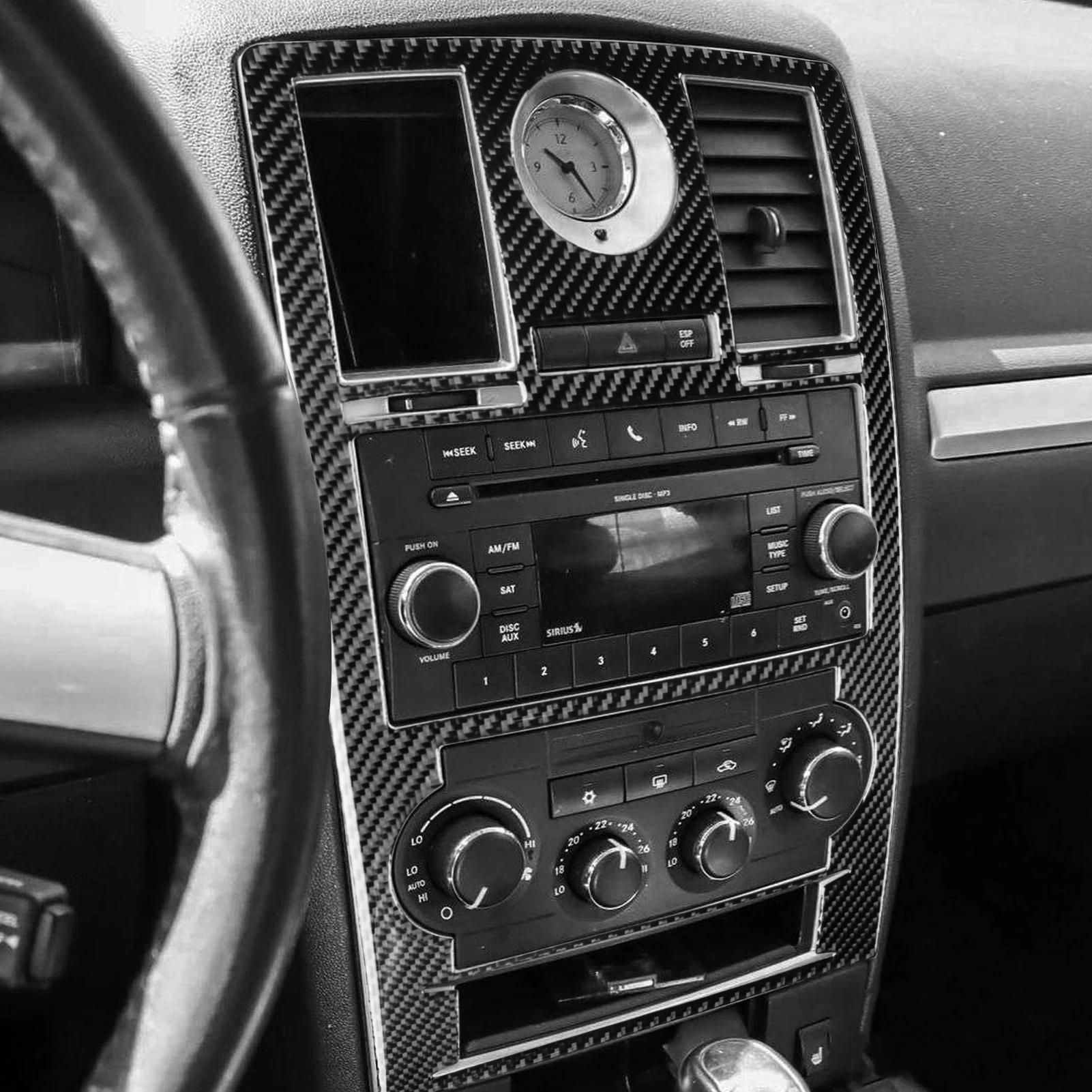 For Chrysler 300 300C 2008 2009 2010 Refit Car Carbon Fiber Center Control Panel B Interior Decorative Accessories Stickers