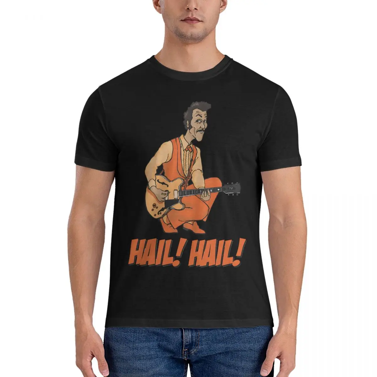 Hail Hail King Of Rock Men T Shirts Chuck Berry Novelty Tee Shirt Short Sleeve Crewneck T-Shirt 100% Cotton Original Tops