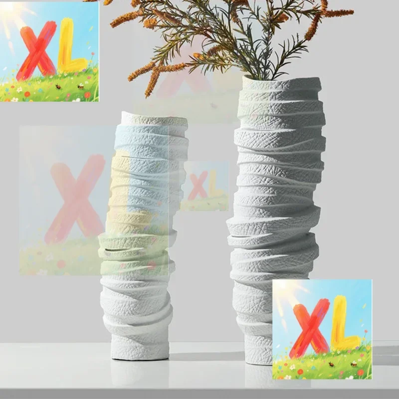 

Irregular art ceramic vase ornaments luxury model room living room dried flower flower arranging device high-grade soft decorati