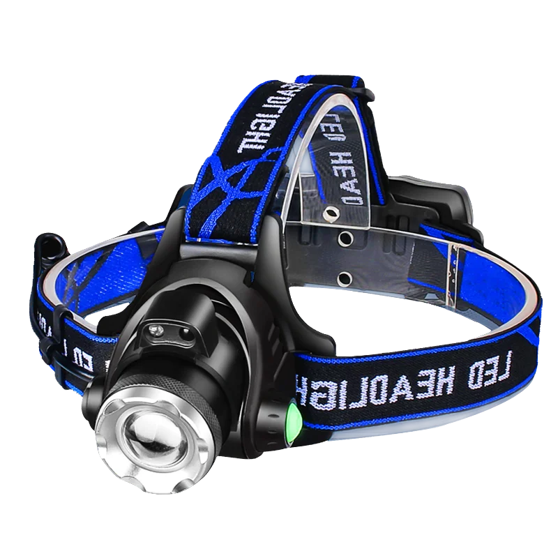 Powerful LED Headlamp Telescopic Zoomable Head Torch Outdoor Waterproof Rechargeable Fishing Camping Portable Headlight