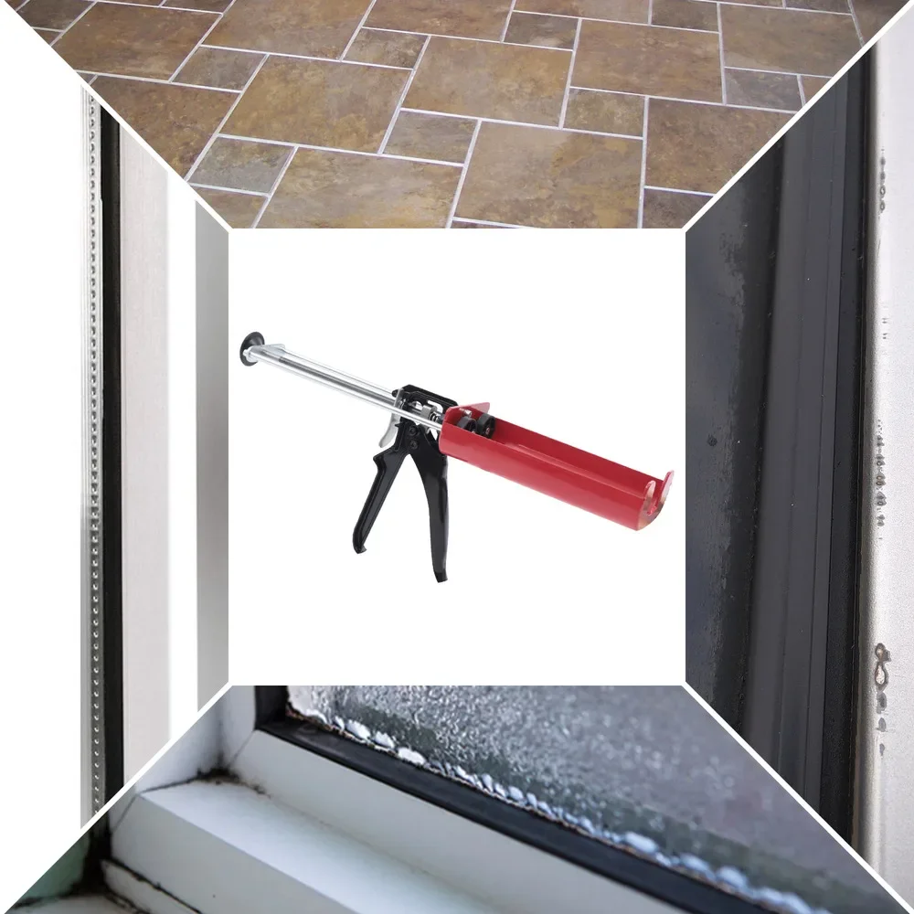 Bymaocar Pistola per colla manuale per calafataggio per pistola per incollaggio a pannello Pistola epossidica 400 ml (rapporto di miscelazione: 1) Applicatore a doppio componente con asta di spinta più spessa