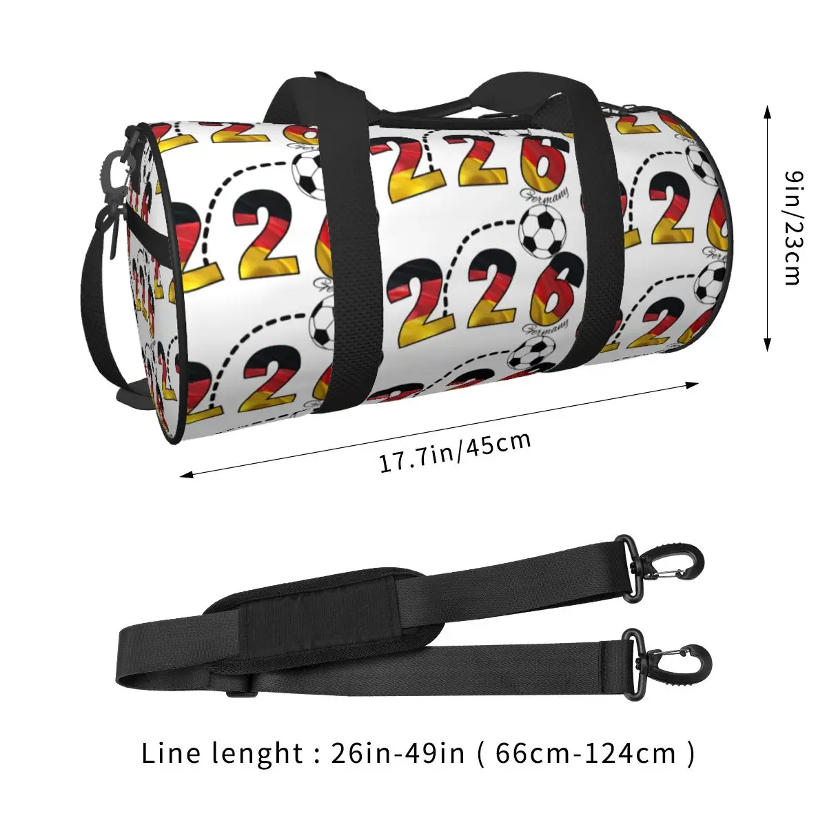 Vintage Deutschland Football Eagle Germany Soccer Fan Gear Gym Bag Weekend Sports Bags with Shoes Handbag  Fitness Bag For Men