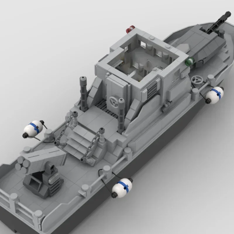 Moc klocki Model wojskowy ochrona przybrzeżna statek cegły techniczne DIY montaż słynne zabawki na prezenty świąteczne dla dzieci