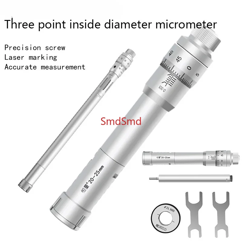 Three-Jaw Mechanical Extension Rod Micrometer Three-Point Internal Measuring Micrometer Bore Diameter Inner Hole Measurement