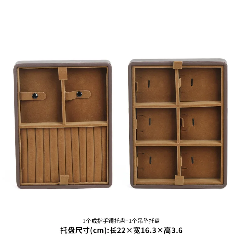 In Stock Double-layer Detachable Jewelry Storage Box Large Capacity Portable Travel Jewelry Ring Box Suitcase 3 Colors Available