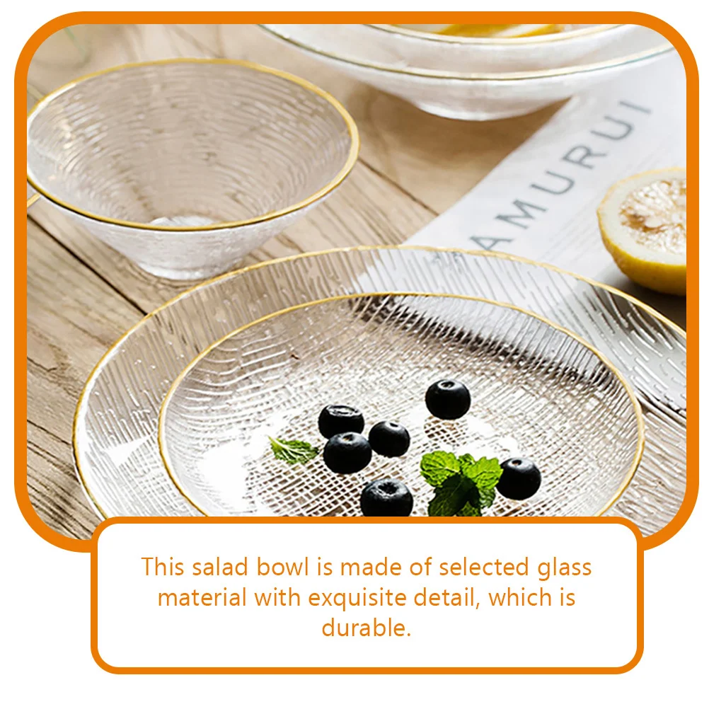 

Glass Salad Bowl Kitchen Food Fruit Serving Bowl Reusable Easy Clean Perfect for Parties Weddings Picnics Gifts