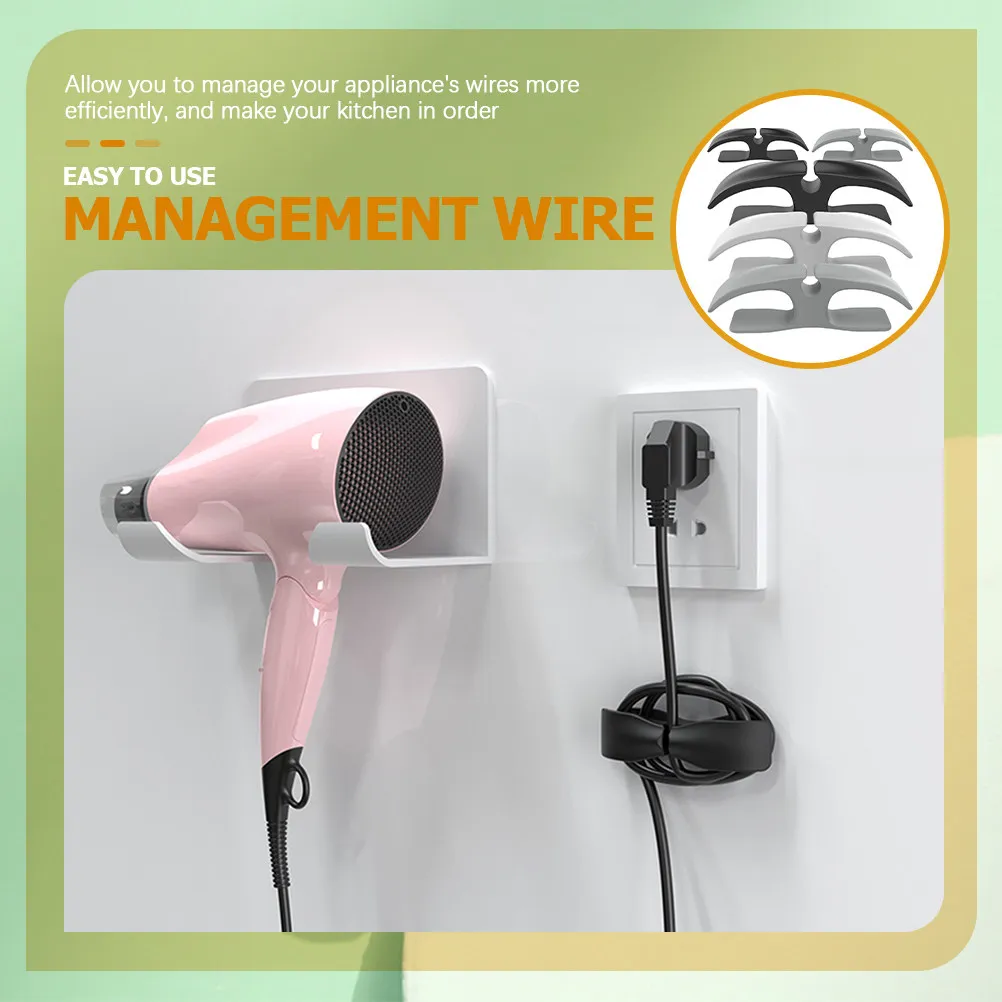 5Pcs Heavy Duty Cord Organizer for Kitchen Appliances Adhesive Cord Winder Holder to Organize Air Fryer Coffee Maker Cooker