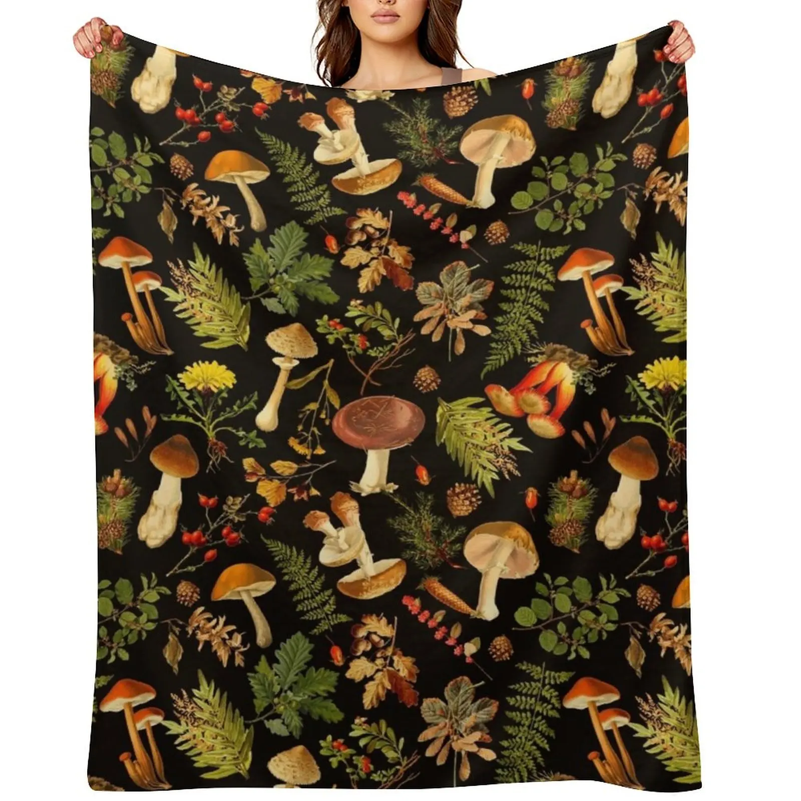 

Thanksgiving Mushrooms Harvest Throw Blanket For Baby Soft manga Warm Blankets