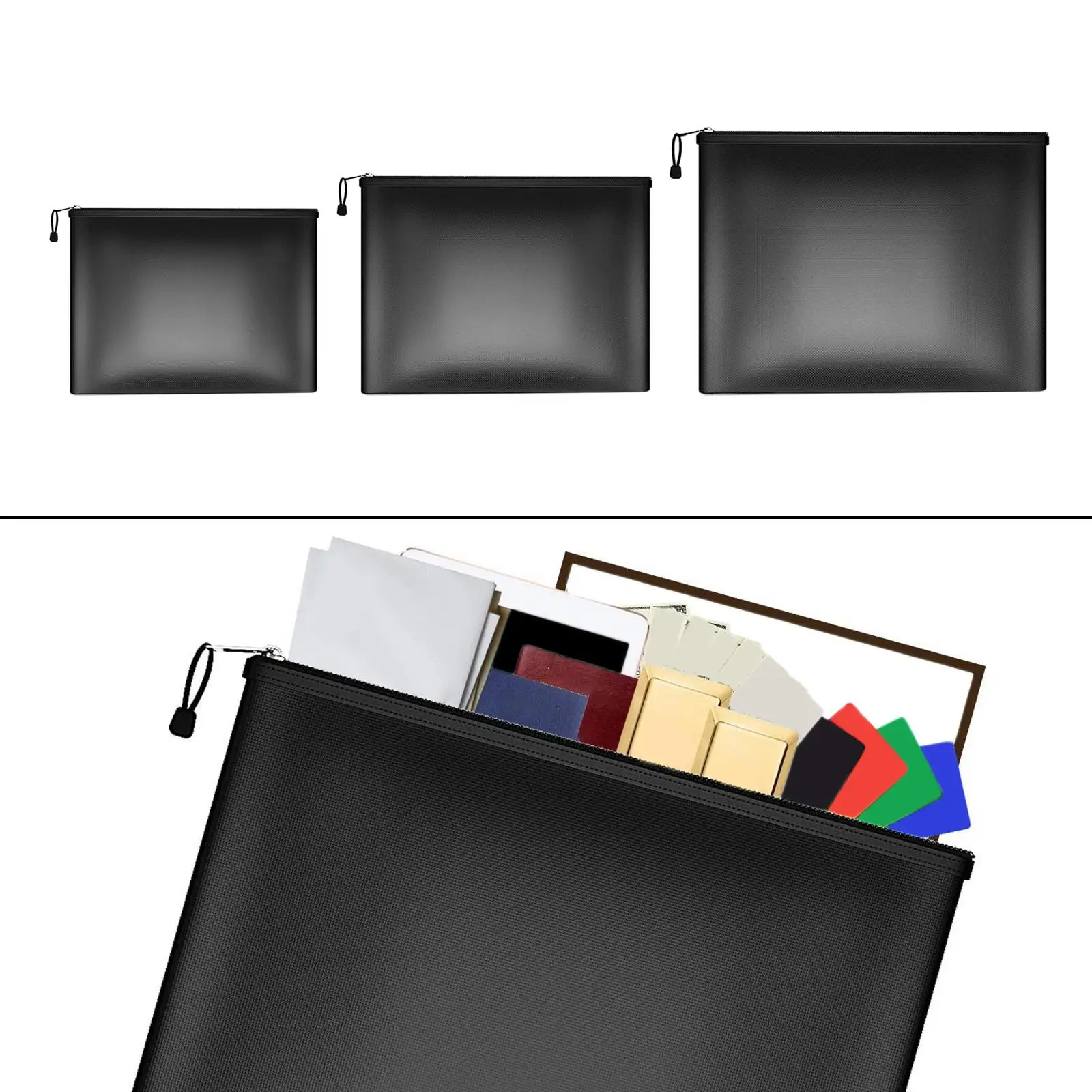 

Fireproof money pouch Portable Document Carrier passports Holder Waterproof