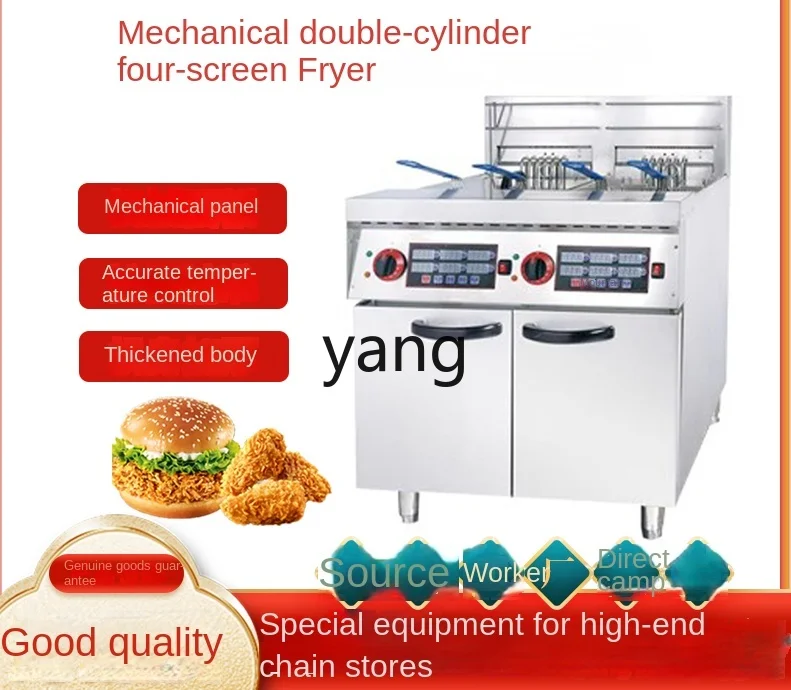 CX Three Cylinder Double Cylinder Four Sieve Automatic Oil Filter Frying Pan Commercial Vertical Large Capacity Electric Fryer