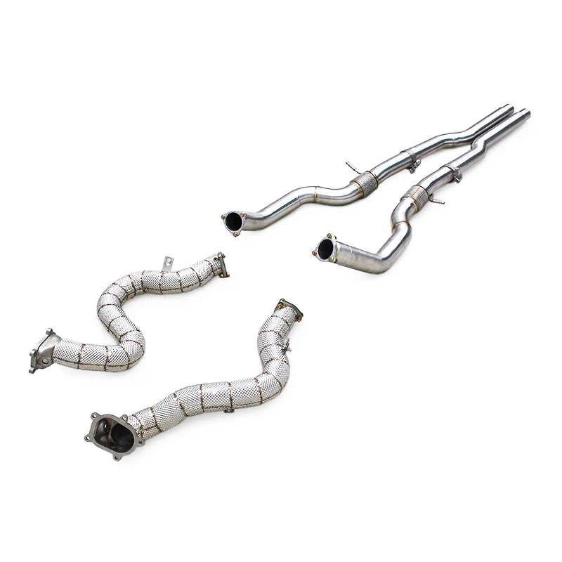Custom Exhaust Free System For Audi S8 D4 4.0T 2013-2018 Engine Turbos Headers Downpipe Front Stainless Steel Straight Pipes