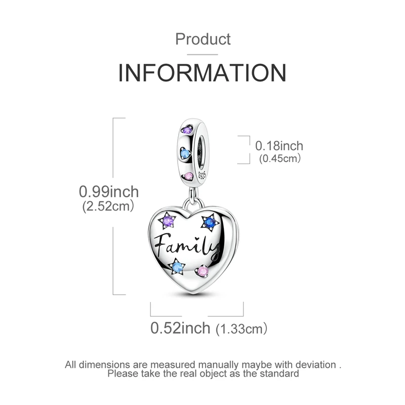 Charms aus 925er-Sterlingsilber, glückliche Familie, Perle, Zirkonium, Familie, Liebe, baumelnd, passend für Original-Armband, Damen, Schmuck, Geschenk – Detail 2