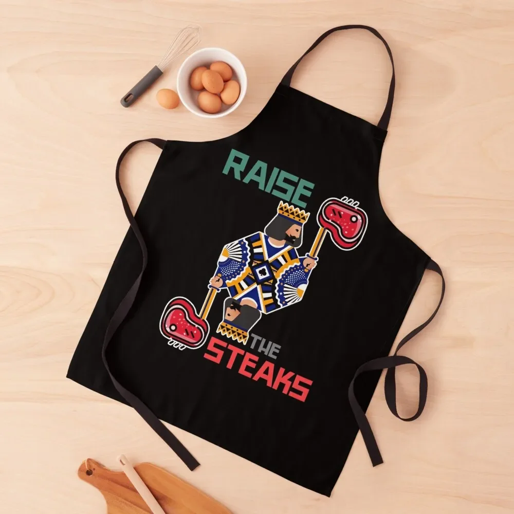 

Raise the Steaks BBQ Apron Kitchen on the wall For Nail Stylist Kitchen Kawaii Accessories christmas kitchen cloths Apron