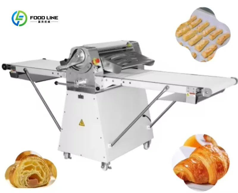 Customized Bi-Directional Conveyor Belt  Stainless Steel Rollers Presses Layered Dough Pastry Laminator Suitable for Cookies
